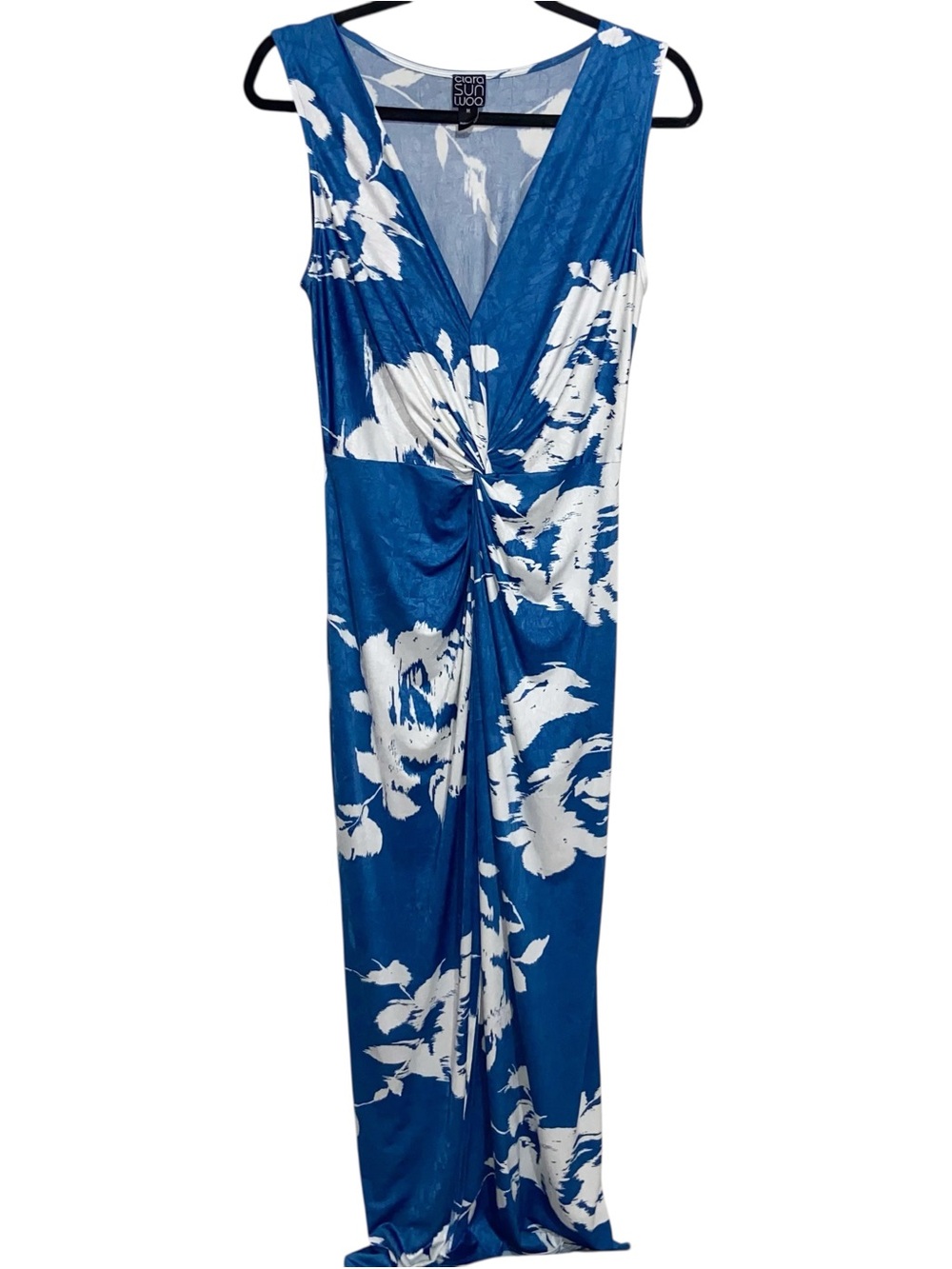 Clara Sun Woo Dress Womens Medium Maxi Floral USA Resortwear Tropical Stretch